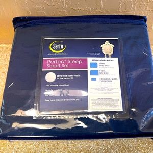 Navy Blue Twin Sheet Set